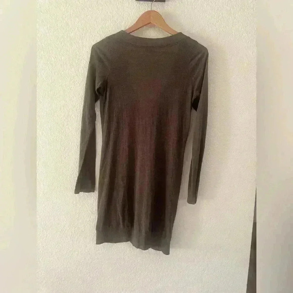 Shulami size small long lightweight sweater office preppy button up brown casual - Picture 2 of 5